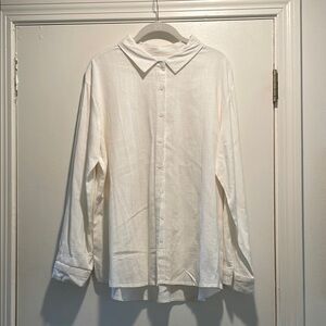 Source Unknown Ivory Textured Button Down Shirt